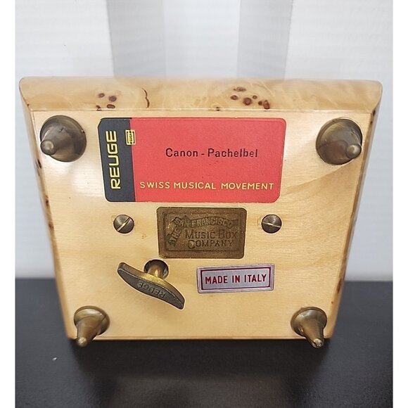 REUGE Vintage Swiss Wood lacquered musical box Pachelbel Canon classical music - Picture 8 of 8